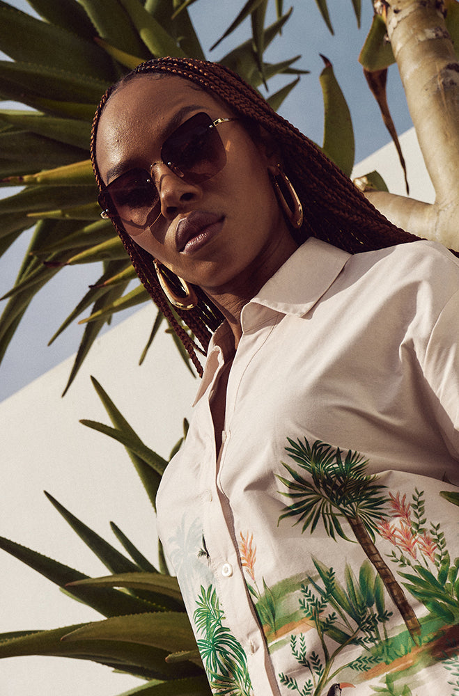 LEIGH RIMLESS SUNGLASSES