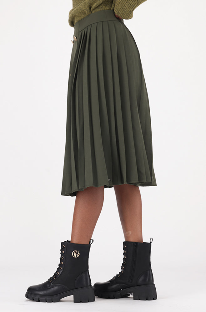 ZOEY BUTTON PLEAT SKIRT