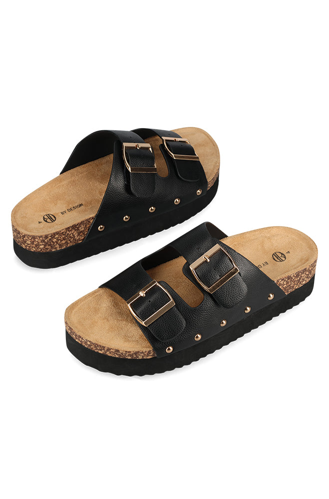 Harper Pebble PU upper platform sandal