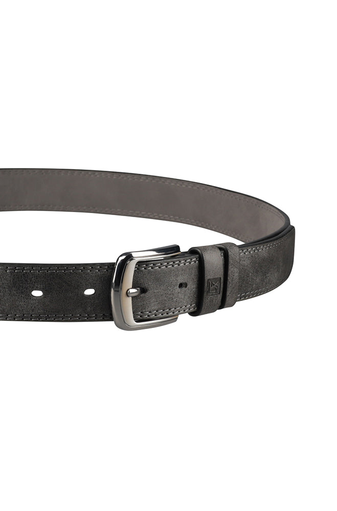 BEN TEXTURED PU BELT - GREY