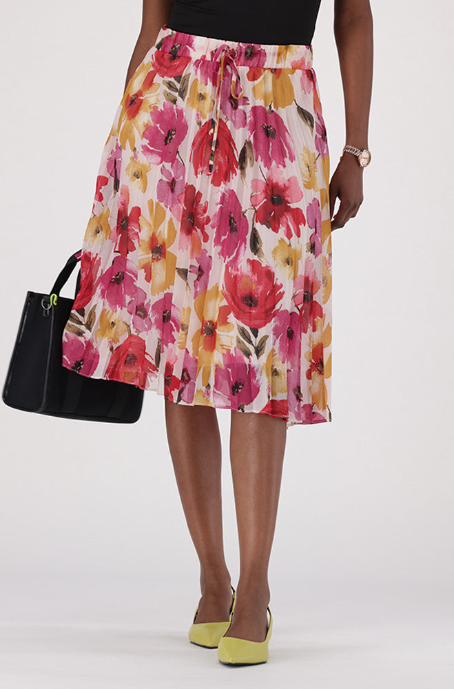 IRIS FLORAL PLEATED SKIRT