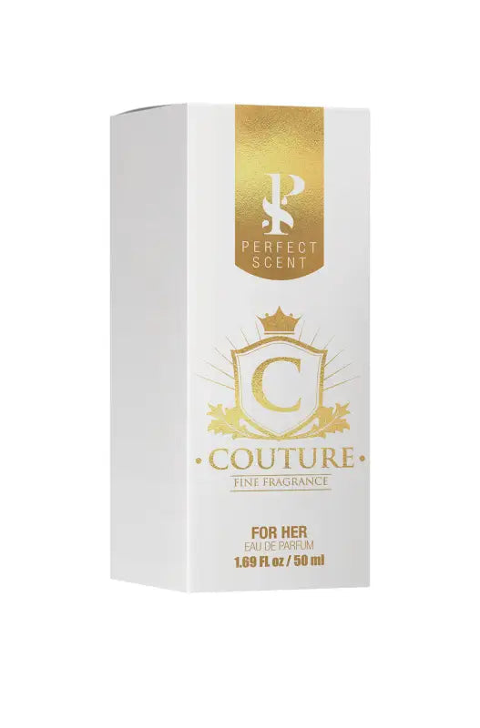 White and gold perfume box for women, 1.69 fl oz / 50 ml.