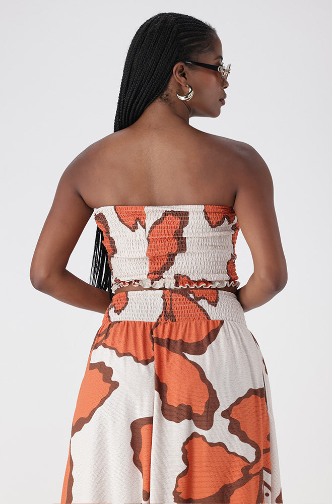 ADALYN PRINTED SHIRRED BOOBTUBE