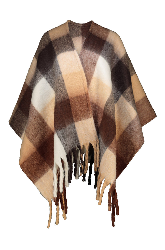 GISELLA CHECK BLANKET PONCHO