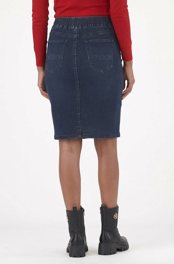 LIOR DENIM ELASTICATED WAISTBAND SKIRT
