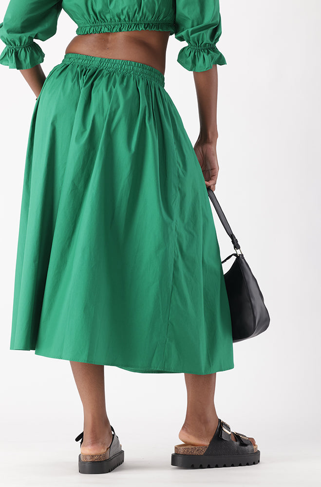 ANNETTE DRAWCORD MIDI SKIRT