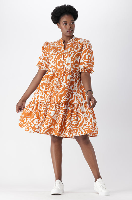 KIARA GEO  BUTTON DOWN DRESS