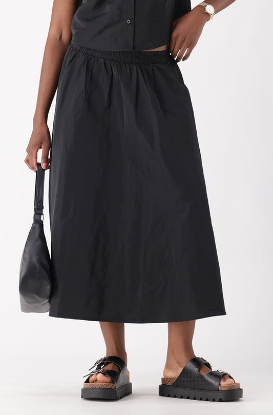 VANAIA FIT AND FLARE MIDI SKIRT