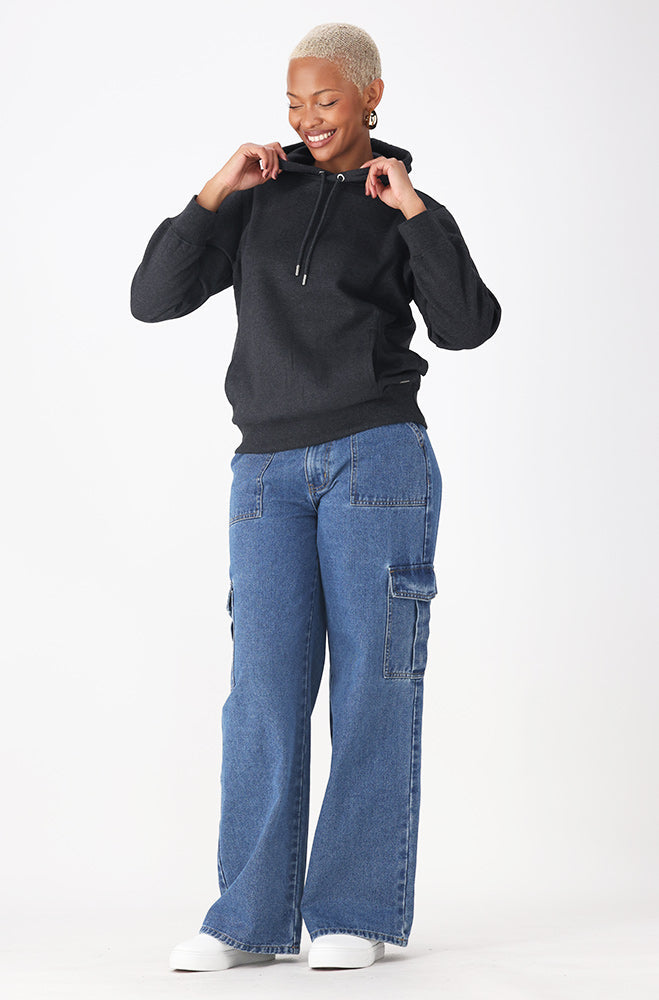 Ladies | South Side Fleece Hoodie _ 156261 Charcoal Mel Hoodies