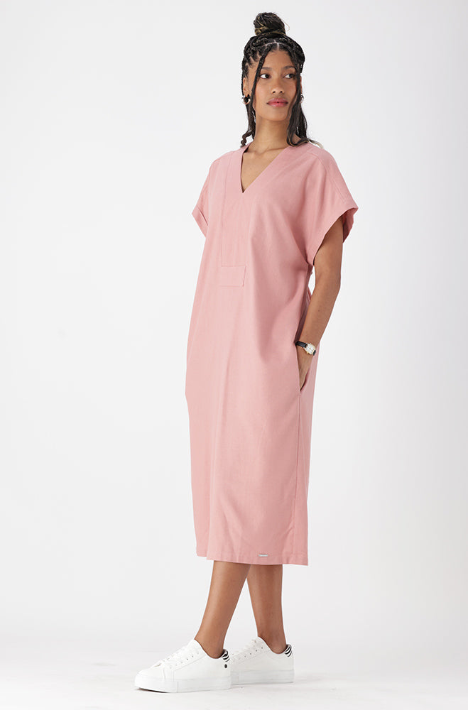 PENELOPE PORTOFINO  LINEN BLEND  DRESS _ 162122 _ Pink