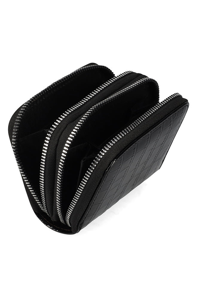 MEGAN CROC DOUBLE ZIP PURSE