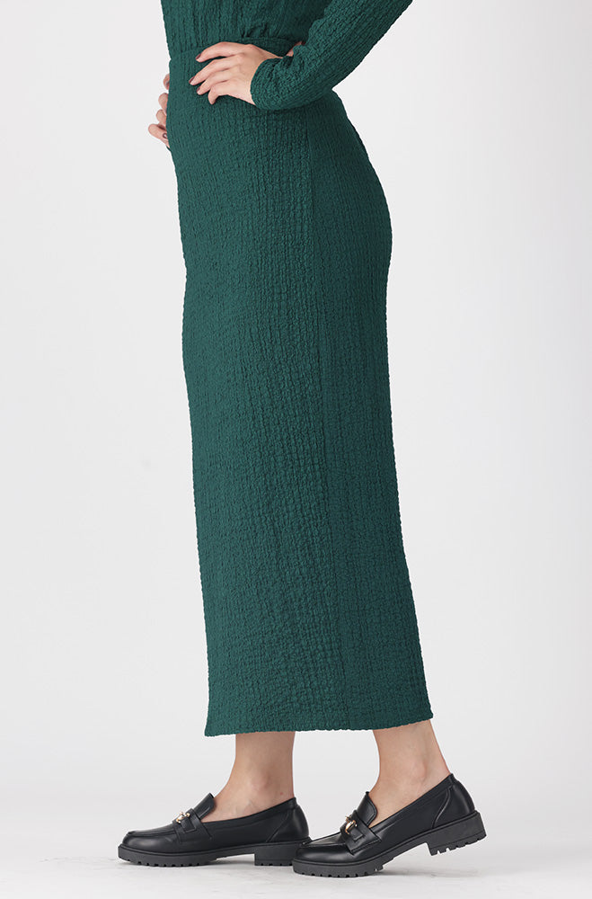 Dunns Clothing | Gen Textured Knit Skirt _ 160003 _ Green | R150