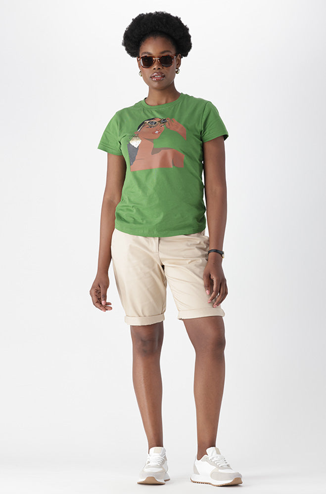 LILAH SATEEN CHINO SHORTS