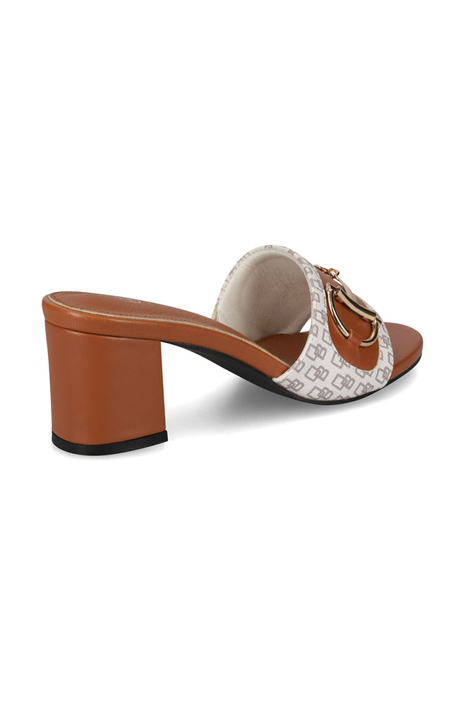 Chloe Printed 2-tone kitten heel