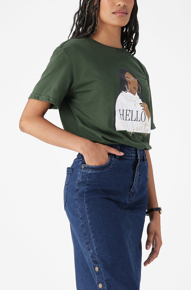 Ladies | Jade Graphic Boyfriend Tee T-shirts