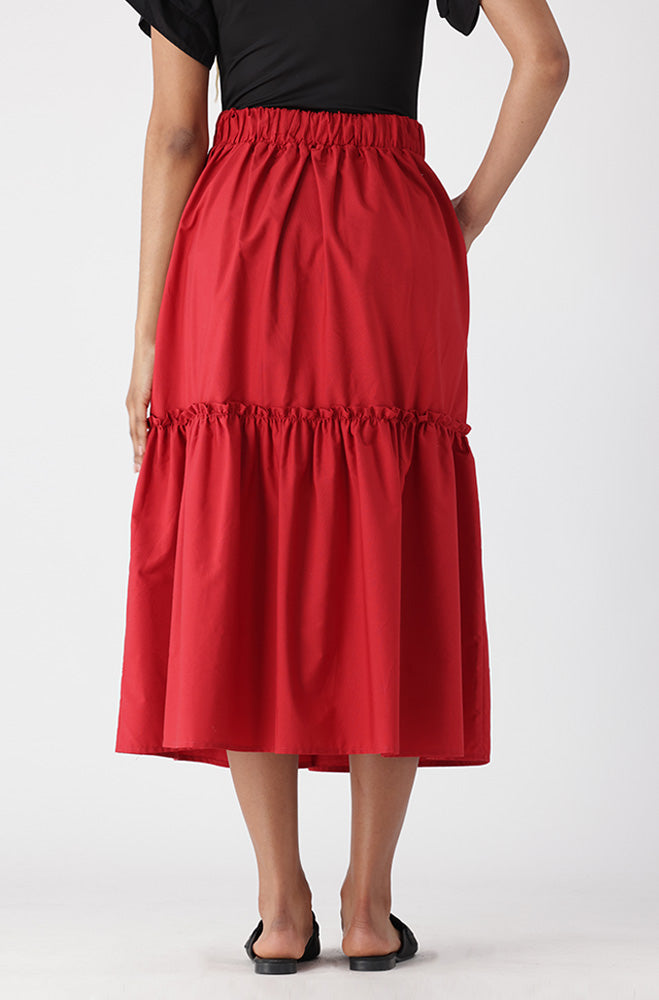 Ladies | Nyla Tiered Poplin Skirt Skirts