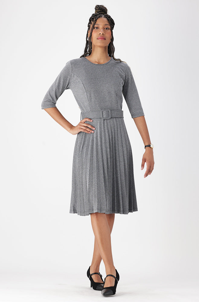 Ladies | Stefani Belted Pleated Dress _ 159546 Multi Dresses