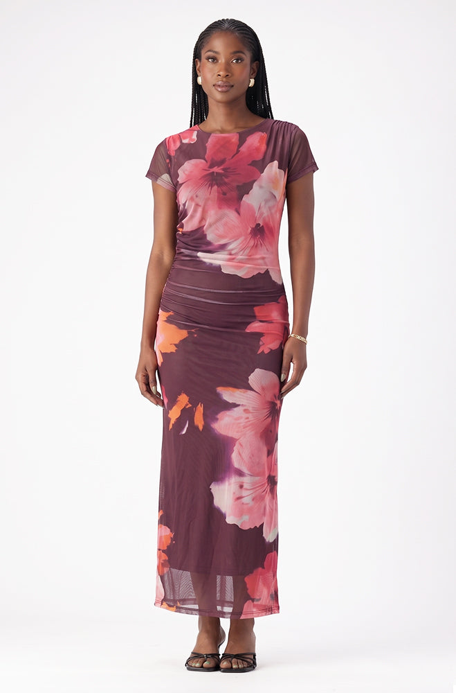 ANGELINA PRINTED MESH DRESS