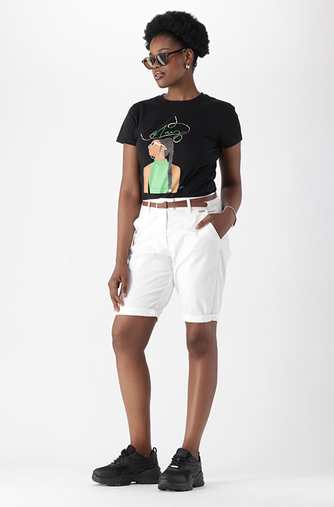LILAH SATEEN CHINO SHORTS