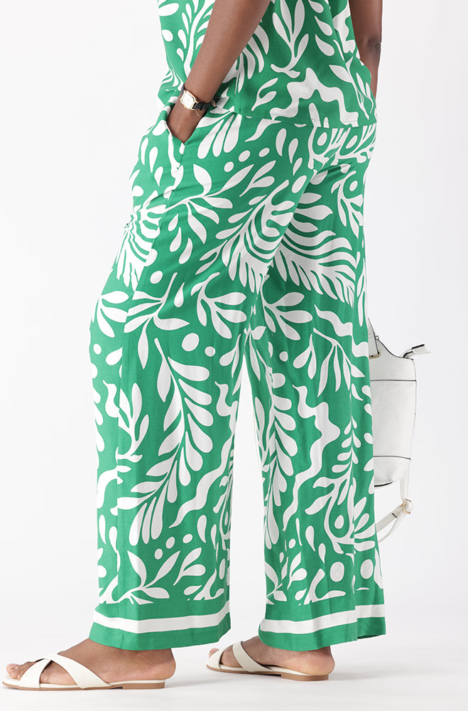 SKYLIN PRINTED WIDE LEG PANTS