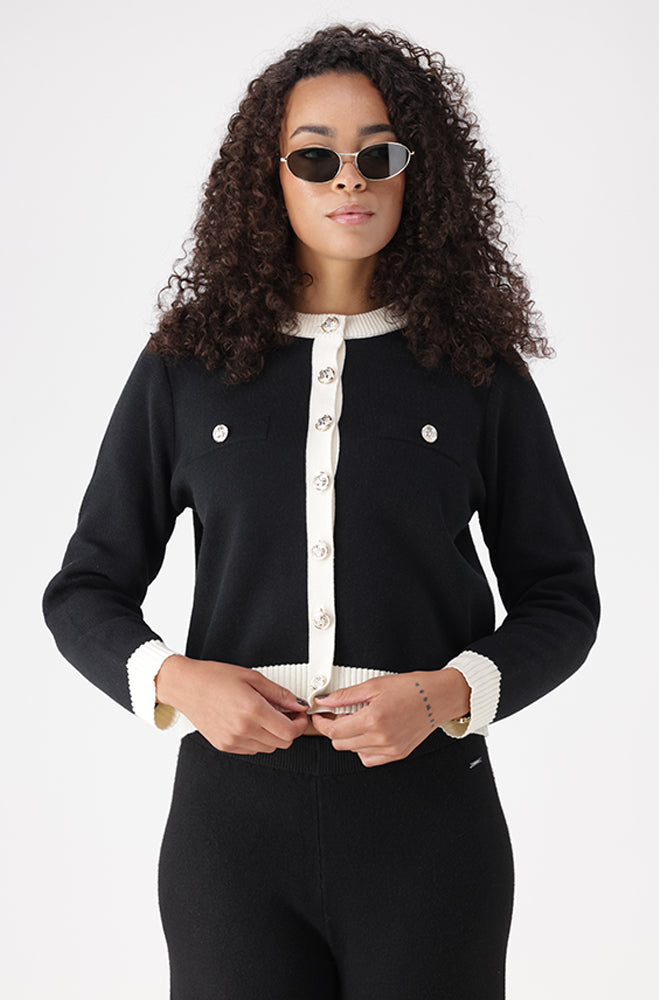 KALIYAH CONTRAST KNIT CARDIGAN