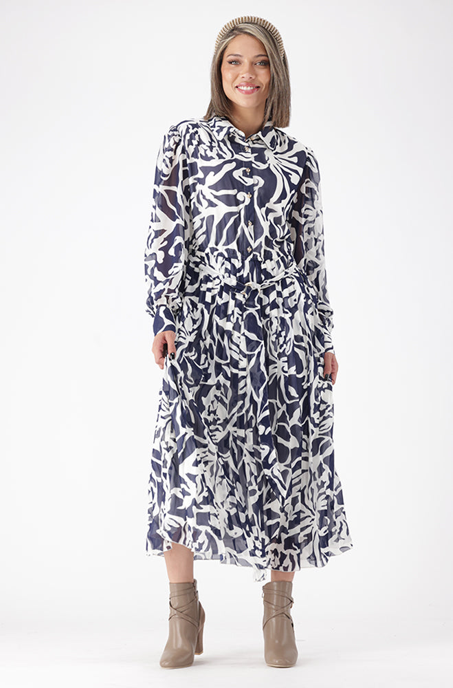LIVIA PRINTED PLEAT DRESS