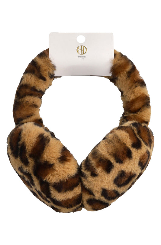 LYDIA LEOPARD PRINT FUR EAR MUFFS