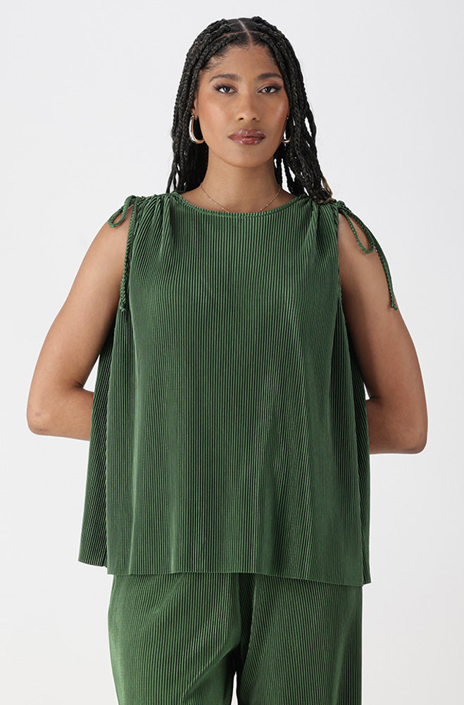 Ladies | Maliyah Plisse Tie Top Blouses