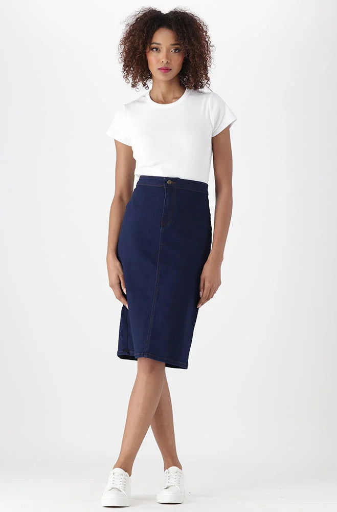 Ladies | Jessie Denim Tube Skirt _ 151347 Dark Wash
