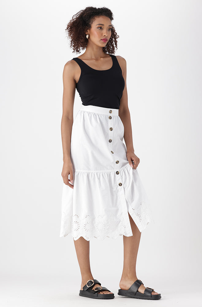 Melissa Anglaise Tiered Skirt _ 151683 _ White