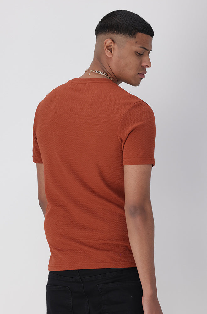 Edderton Textured Tee _ 151709 _ Rust