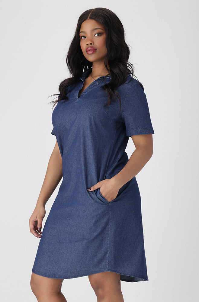 Carmody Chambray Portofino  Dress _ 152963 _ Dark Wash