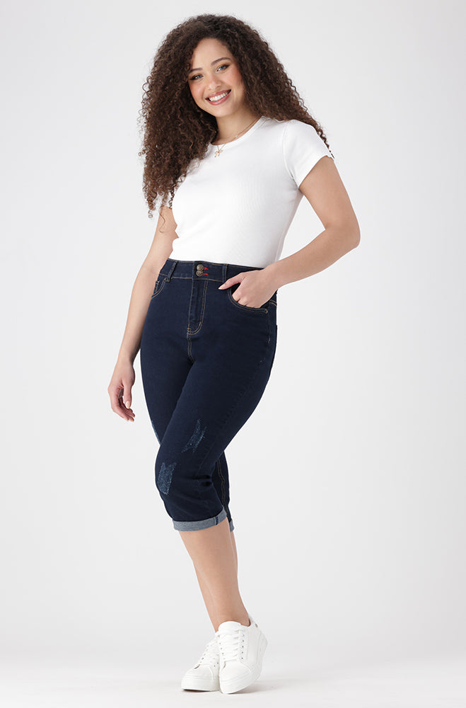 Nova Denim Pedal Pusher _ 153062 _ Dark Wash