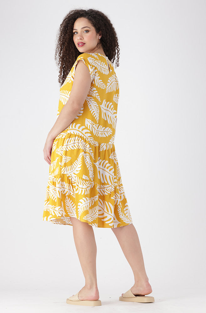 Carla Tiered Dress _ 154034 _ Ocre