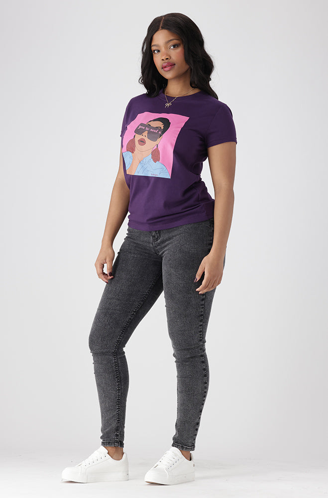 Zola Regular Fitted Graphic Tee _ 154184 _ Purple