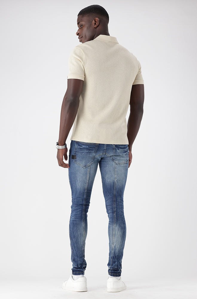 Albany Johnny Collar Tee _ 154225 _ Natural