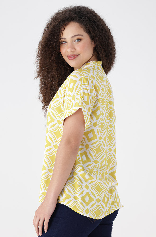 Edith Shortsleeve Portofino Top _ 154274 _ Yellow