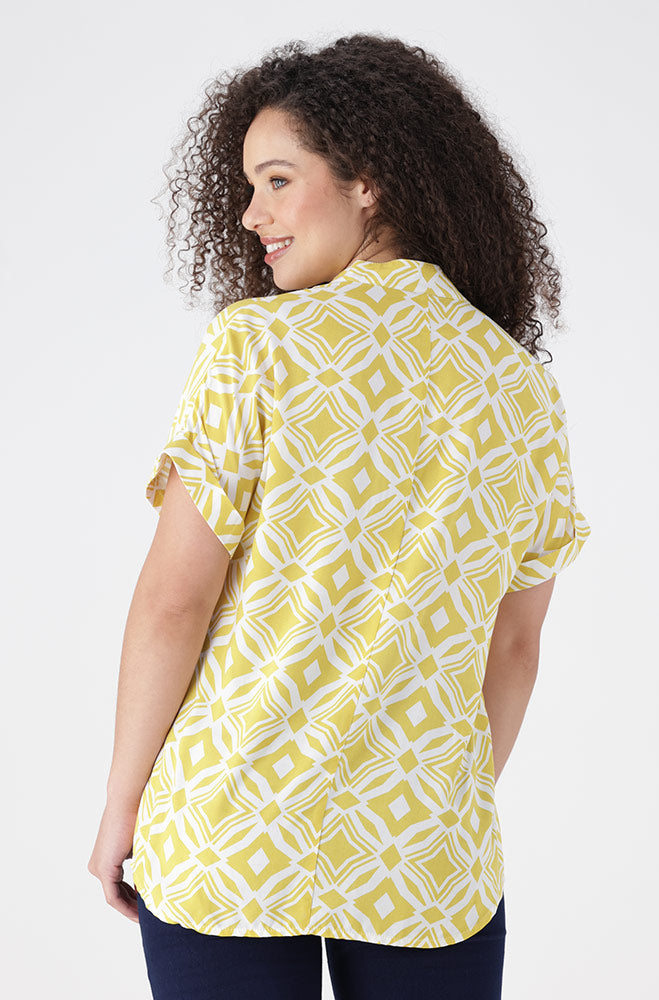 Edith Shortsleeve Portofino Top _ 154274 _ Yellow