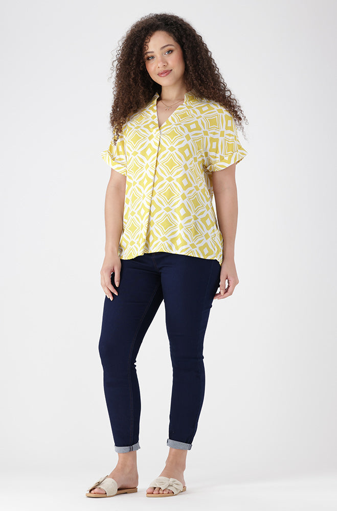 Edith Shortsleeve Portofino Top _ 154274 _ Yellow