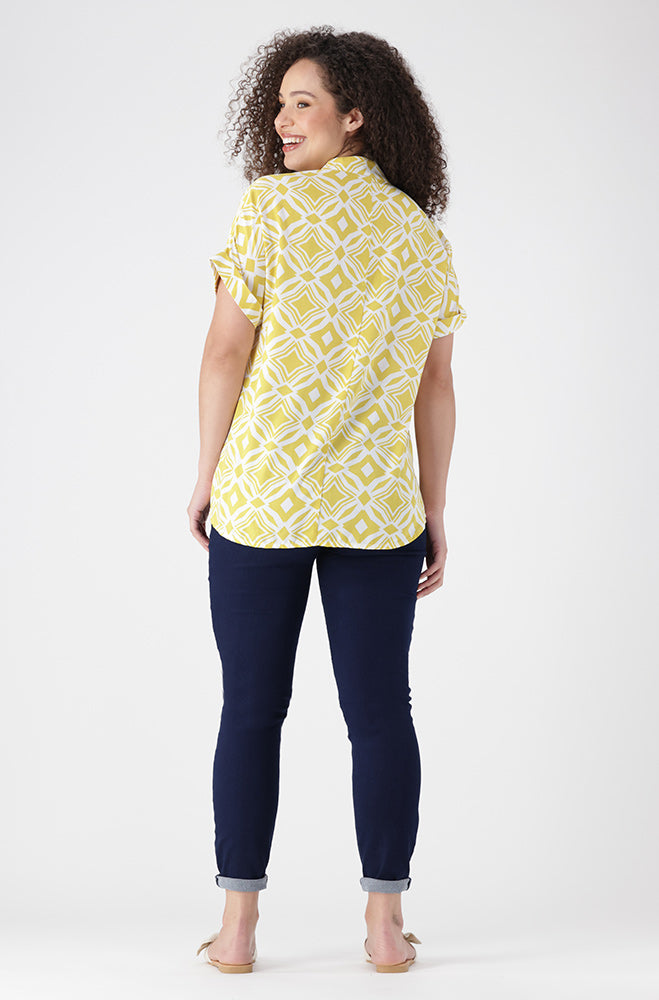 Edith Shortsleeve Portofino Top _ 154274 _ Yellow