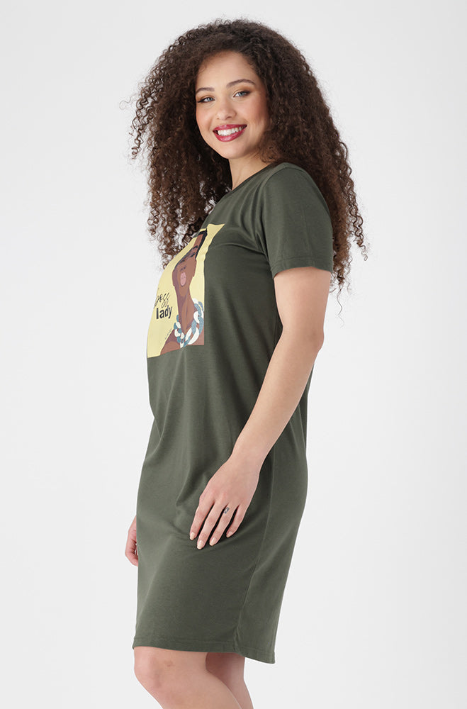 Koko T Shirt Dress _ 154470 _ Fatigue
