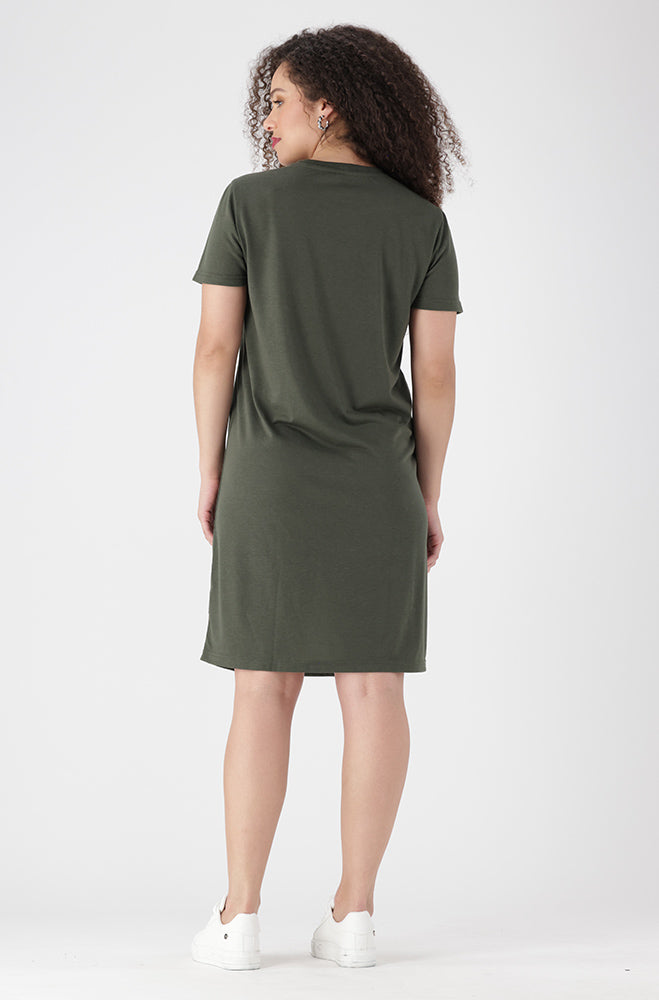 Koko T Shirt Dress _ 154470 _ Fatigue