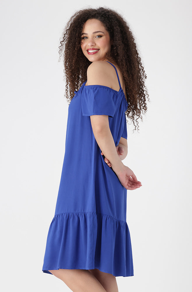 Julia Cold Shoulder Dress _ 154635 _ Cobalt