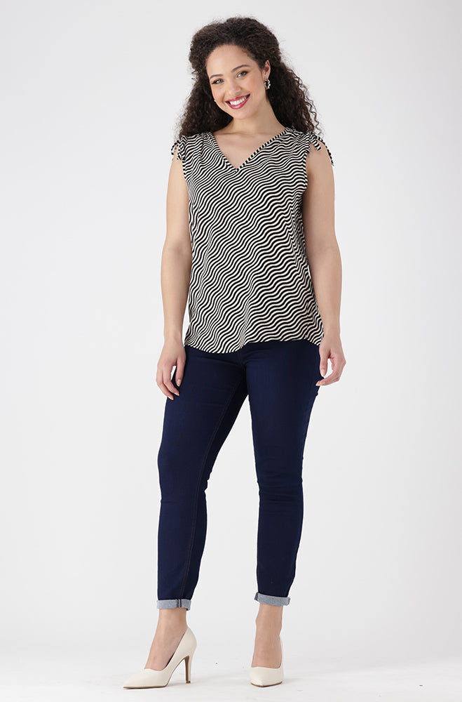 Jessie Shoulder Tie Top _ 154653 _ Multi