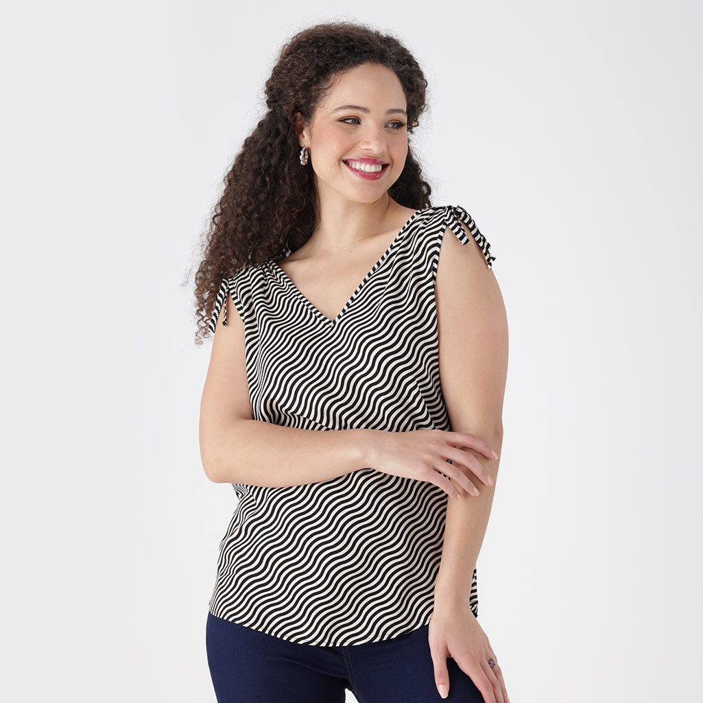 Jessie Shoulder Tie Top _ 154653 _ Multi