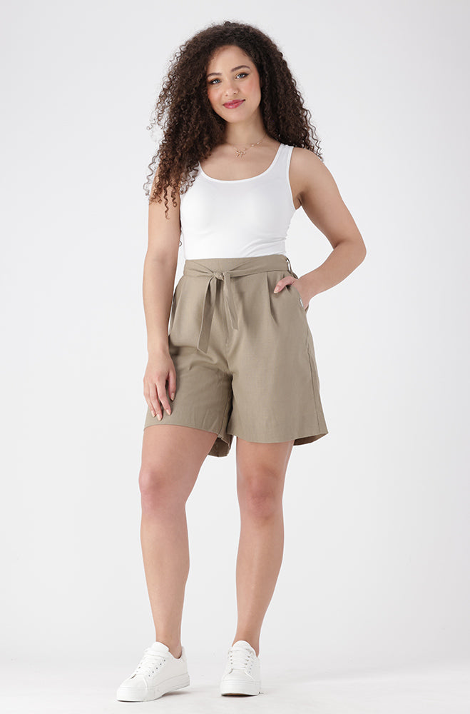 Angela Belted Shorts _ 154656 _ Natural