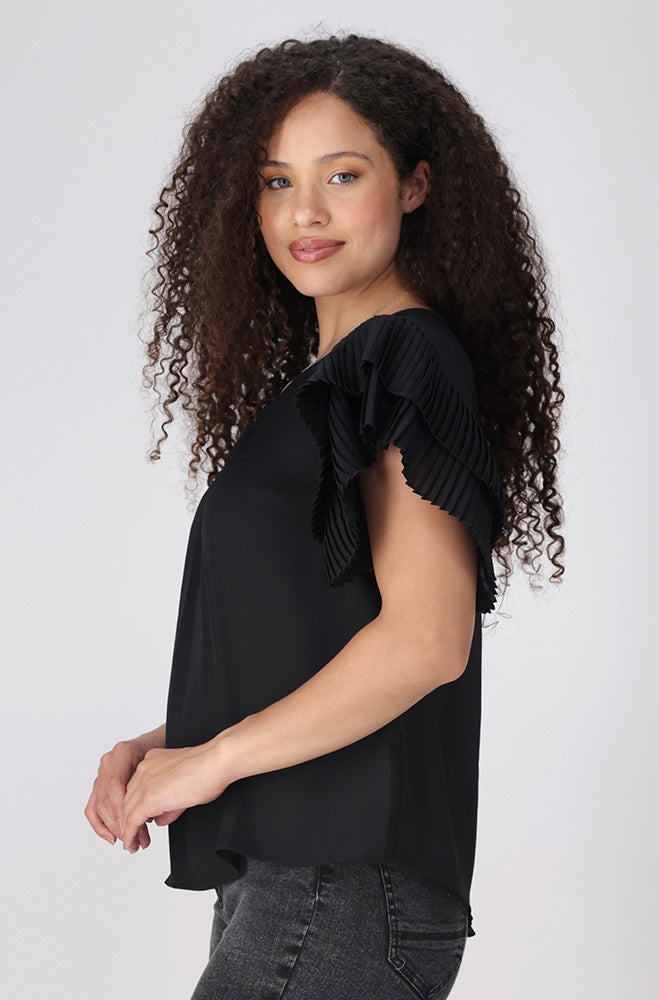 Tanya Pleat Top _ 154900 _ Black