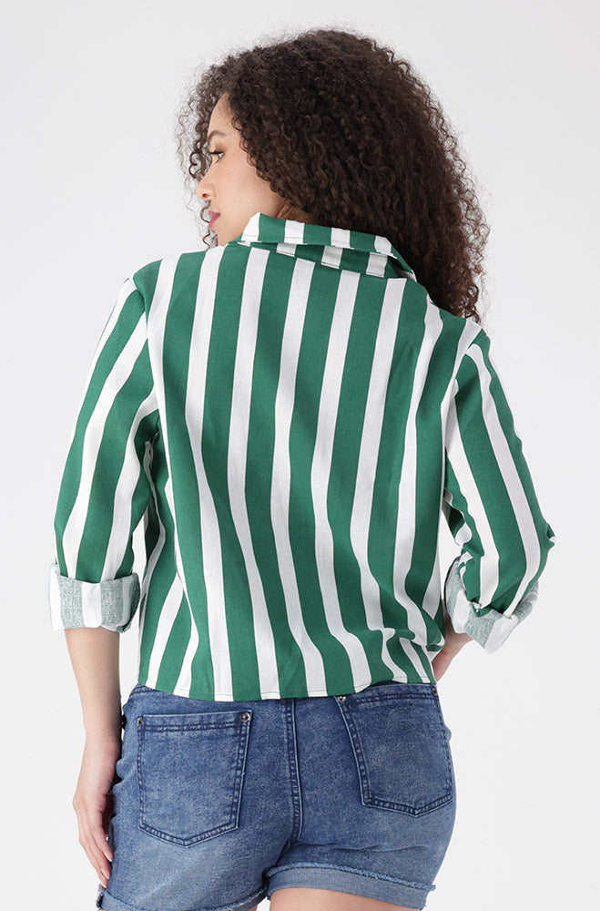 Gloria Tie Hem Shirt _ 154901 _ Green
