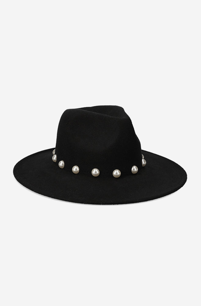 Monica Fedora With Pearl Trim _ 154960 _ Black
