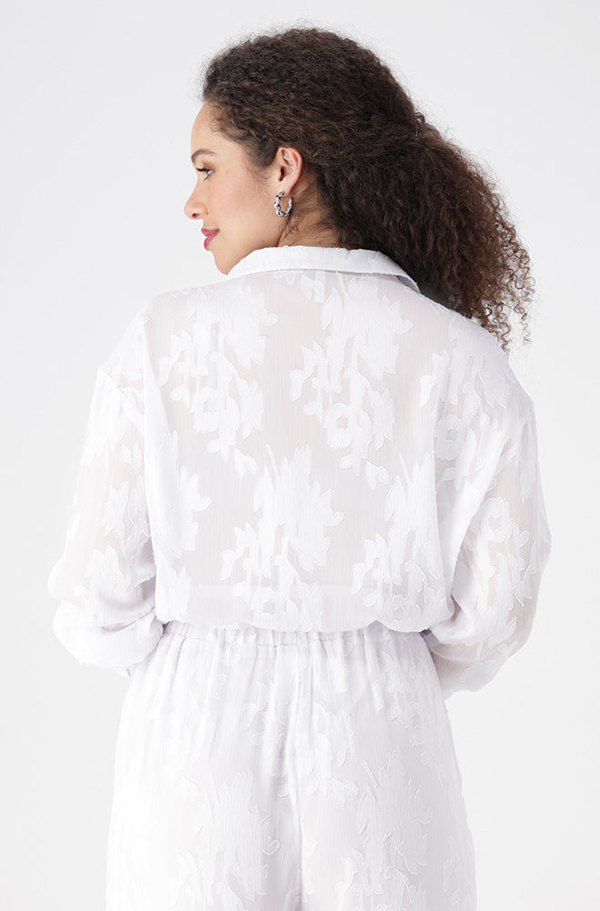 Lilly Shirt With Tie Hem Chest Pockets _ 155182 _ White